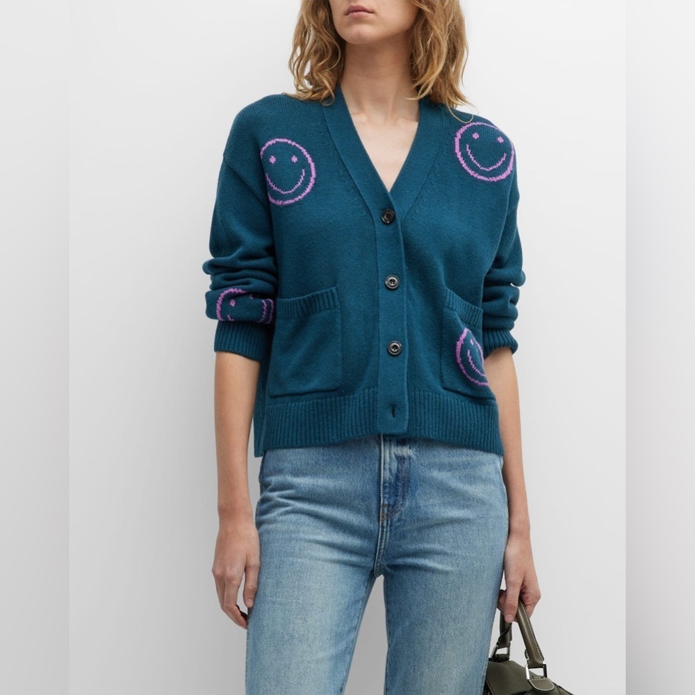 RAILS NWT REESE CARDIGAN in FOREST SMILIES—Size S